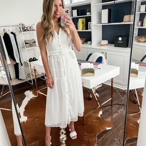 NWT White House Black Market eyelet midi shirt dress